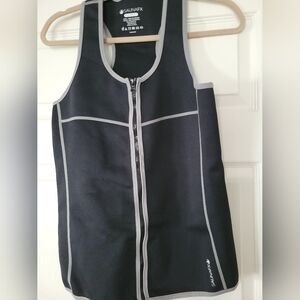 SaunaFX Vest XL Black Slimming Neoprene Sauna Exercise Full Zip Suit Top Womens